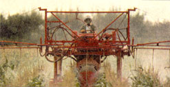 Leftover pesticides in the soil can seep into groundwater and wells.